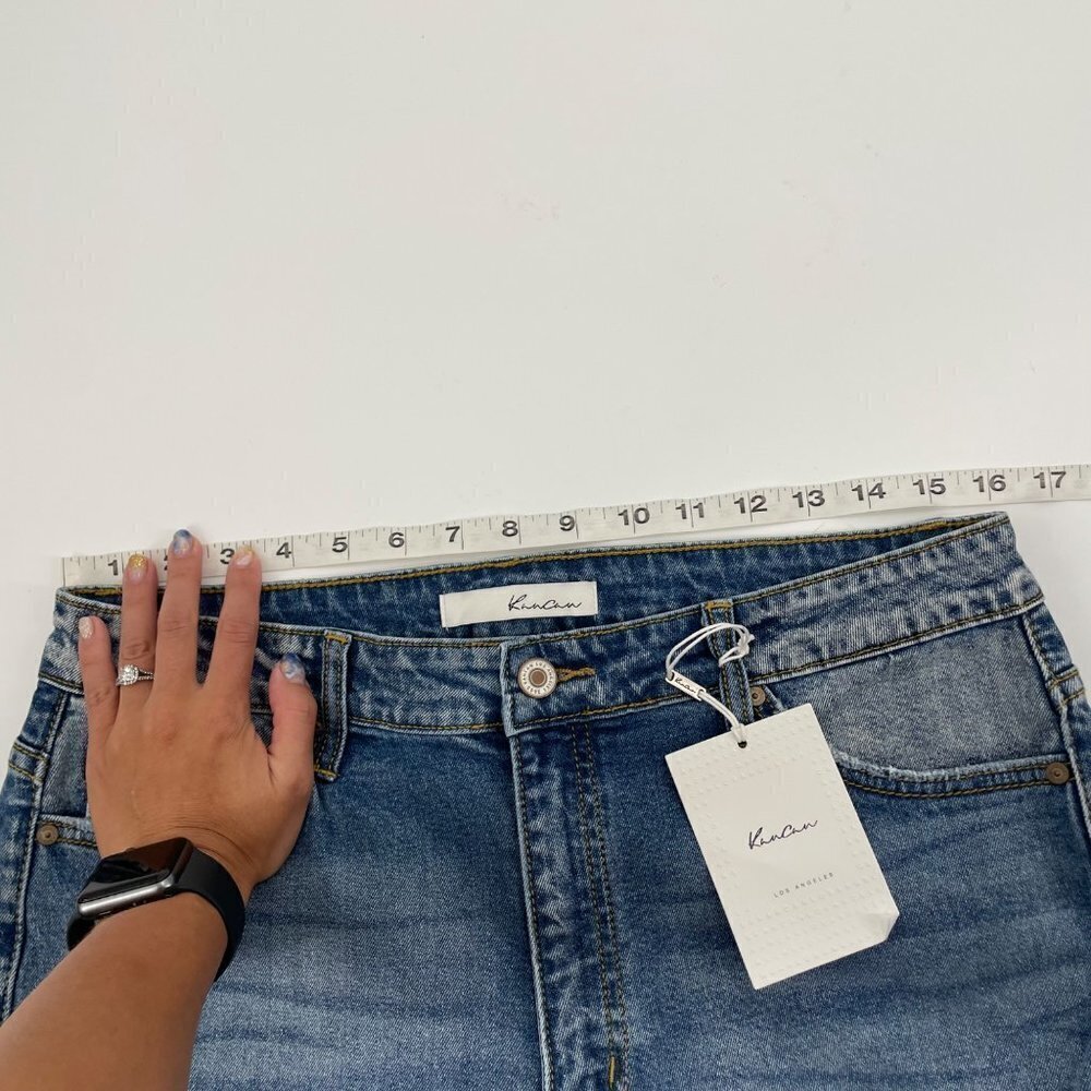 NWT Kancan Gainesville High Rise Folded Hem Skinny Distressed Jeans Womens 28 - Picture 7 of 11